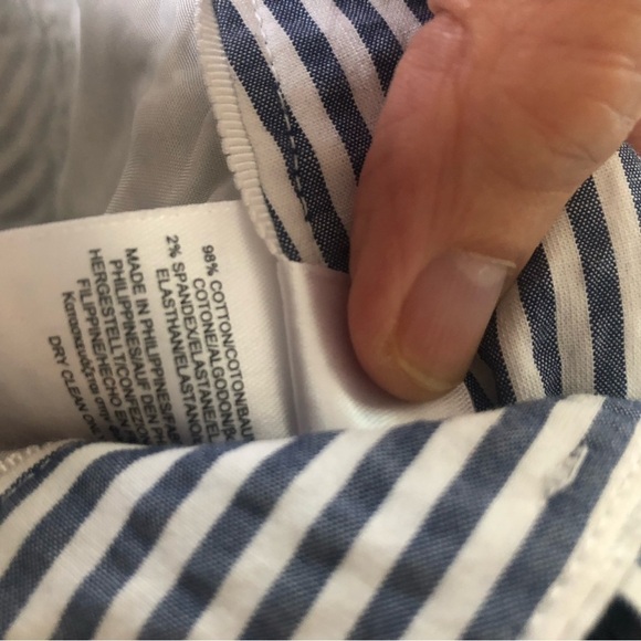 Brooks Brothers 100% Cotton Pin Striped High Rise Barrel Trousers Size 8 - Picture 12 of 13